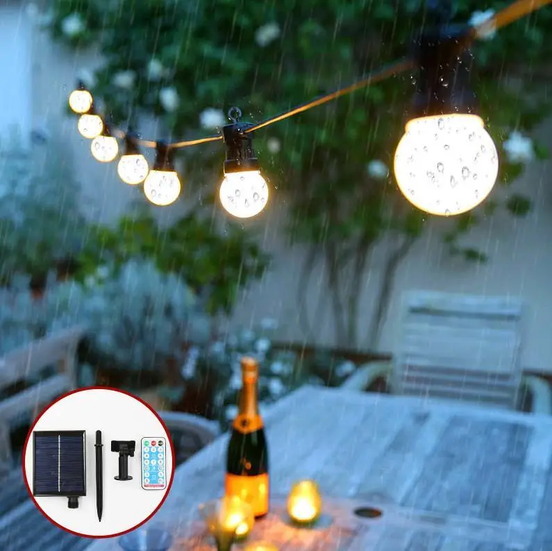 wendadeco LED G50 Lampu Teras Tali Luar Ruangan dengan Bohlam Tahan Pecah Lampu Gantung Tahan Cuaca untuk Halaman Belakang 1