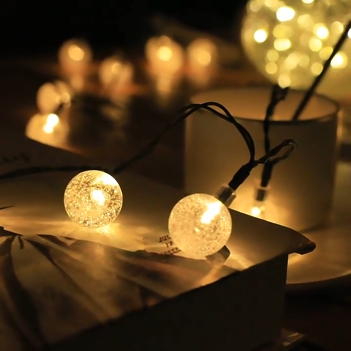  Intro to LED Garden Decoration 20 Lamp Beads Solar Bubble Crystal Ball Lights for Christmas holiday Wenda Deco 