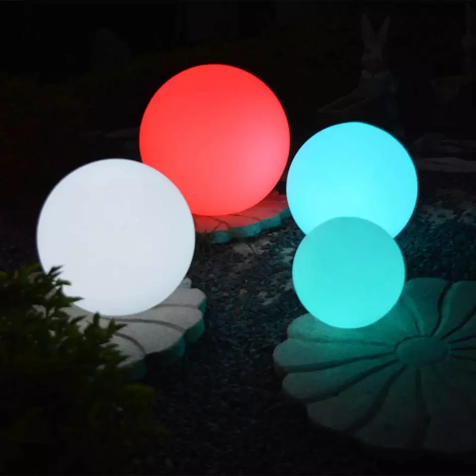 Warna RGB lampu taman led solar bola lampu Transformer Plug outdoor led bola lampu pesta kolam renang tahan air bola roun 1