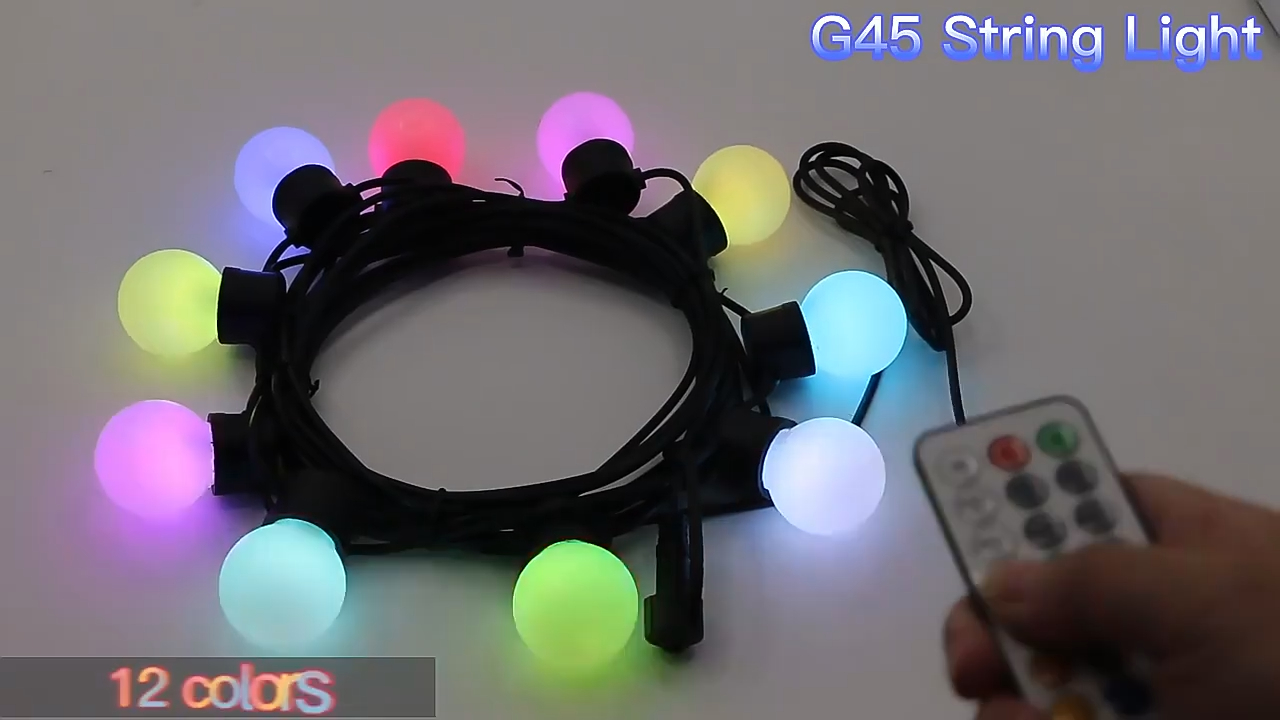  10M G45 festoon light Globe colorful outdoor home patio party decor LED patio light Products | Wenda Deco 