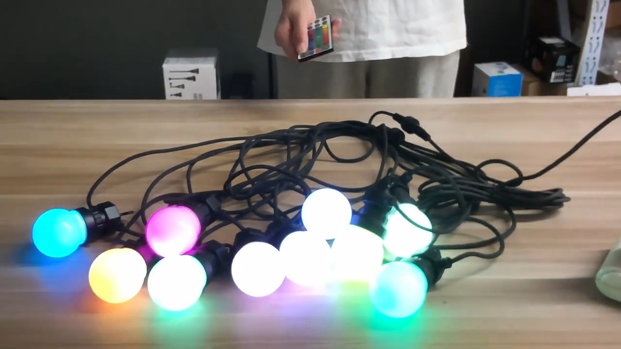 Festoon Lights  G50 RGB Bulb Outdoor Waterproof Belt Garland Lights With Color Led Bulbs Products | Wenda Deco 1