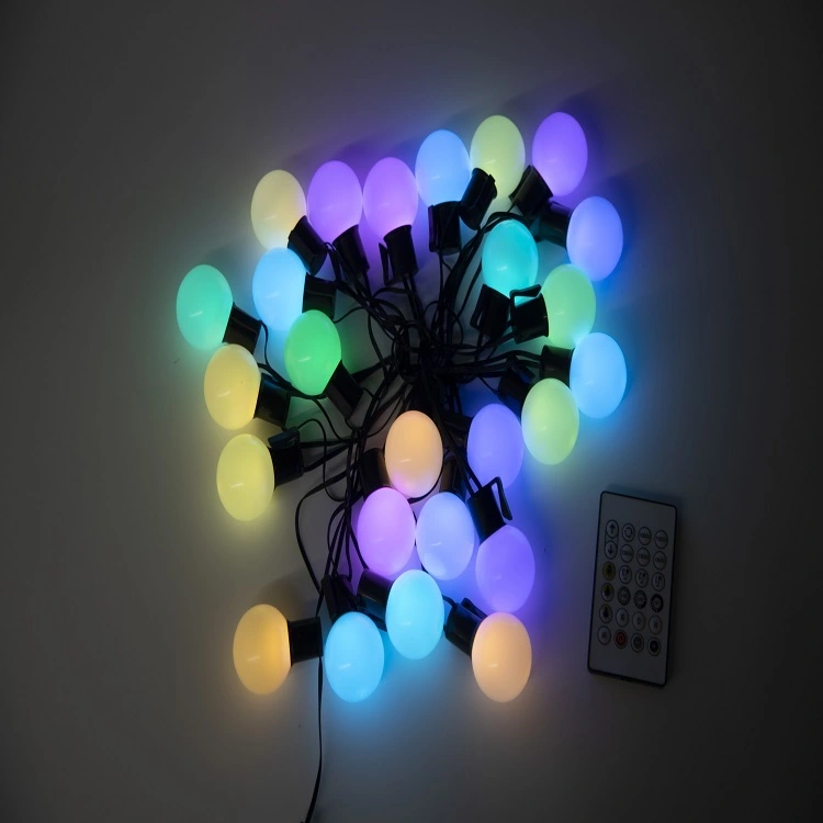 Intelligente ferngesteuerte LED-Lampe IP65 RGB-Kunststoff-G40-Glühlampe LED-Schnur-Licht Neue G40-Garten-RGB-Magie-Feiertagsbeleuchtung im Freien 1