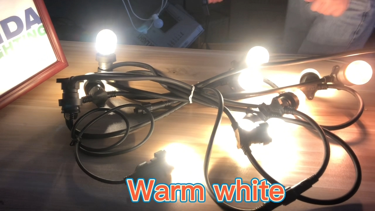 wendadeco ラウンド ブラック ベルト led ライト文字列防水 IP65 E27 ベルト フェストゥーン ライト 100 メートル屋外ストリング ライト 1