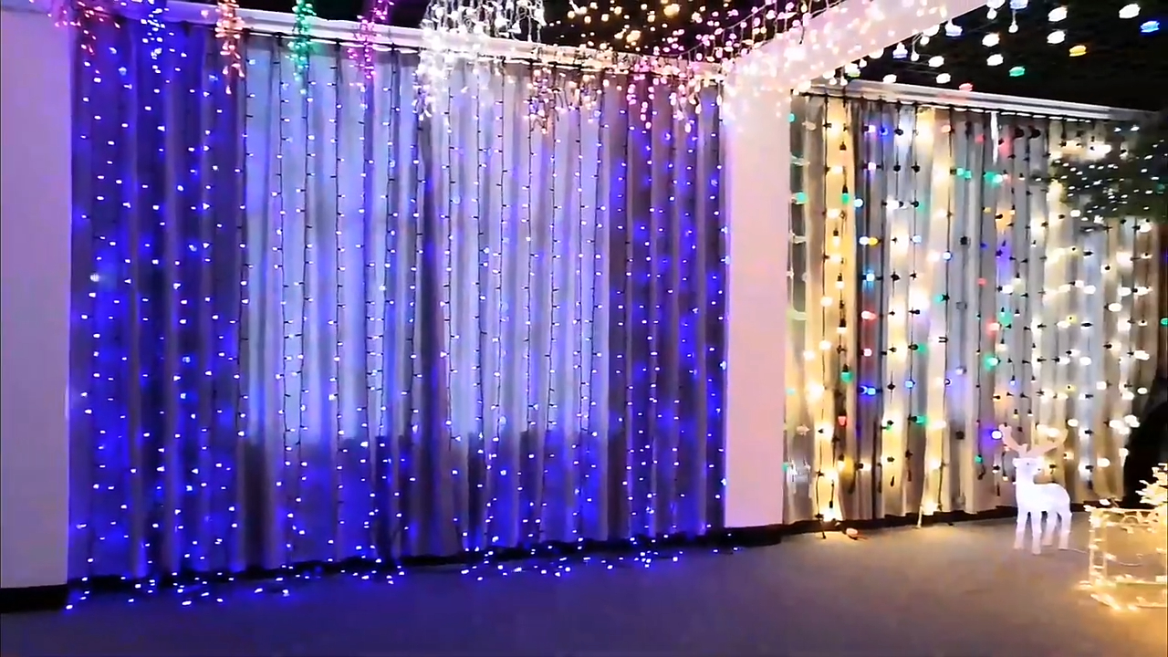  Intro to christmas curtain lights Wenda Deco 