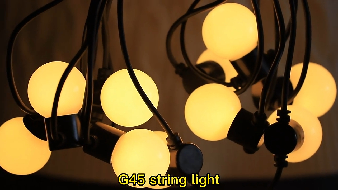 Wendadeco วันหยุดแสงสนามหลังบ้านไฟ LED เชือกตกแต่งสวนกลางแจ้งอบอุ่นสีขาว G45 ลานไฟสตริง 1