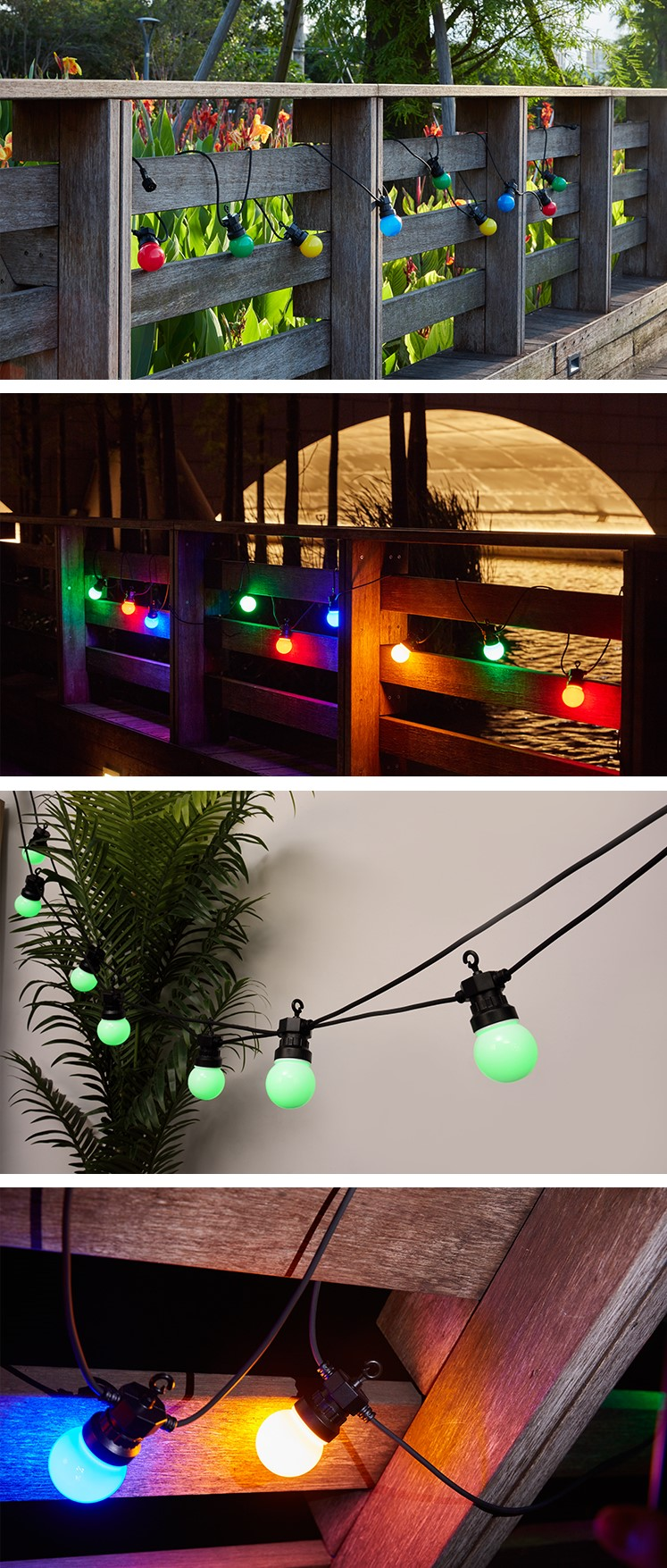 Corda de luzes solares de jardim de qualidade G50 lâmpada fabricante Wenda Deco 16