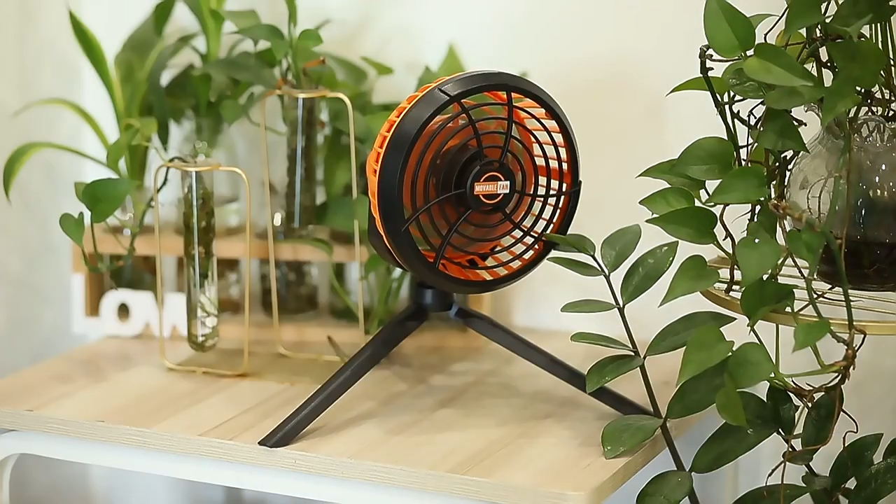 wendadeco desain baru Kipas tanpa kabel lampu isi ulang baterai lithium outdoor camp fan lampu DC5v led tripod darurat fa 1