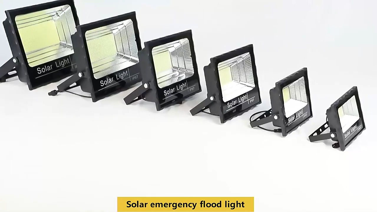 Outdoor IP67 lampu darurat banjir surya 30W 60W 100W remote control led solar banjir pencahayaan DC6v med starburst emergenc 1