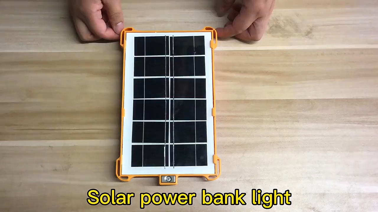 Lampada Solar Power Bank Dual USB Power Bank med starburst light Caricabatteria impermeabile Pannello solare esterno portatile L 1