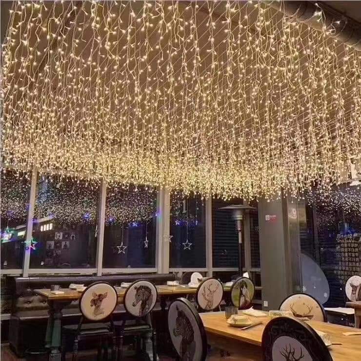 wendadeco Illuminazione decorativa natalizia impermeabile Ghirlanda Tenda a goccia Finestra Fata Ghiacciolo Luce a LED 2