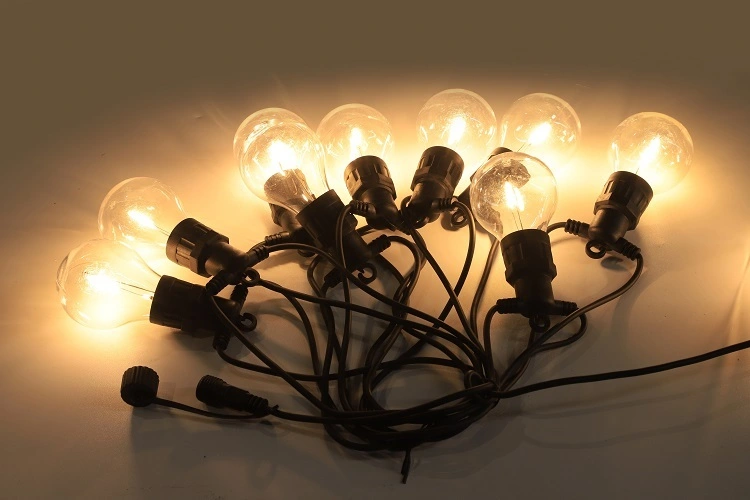 5M 10M warmweiße Outdoor-Hinterhof-Party-Hochzeits-Terrassenlichter A60 A19 LED-Girlandenlichter 1