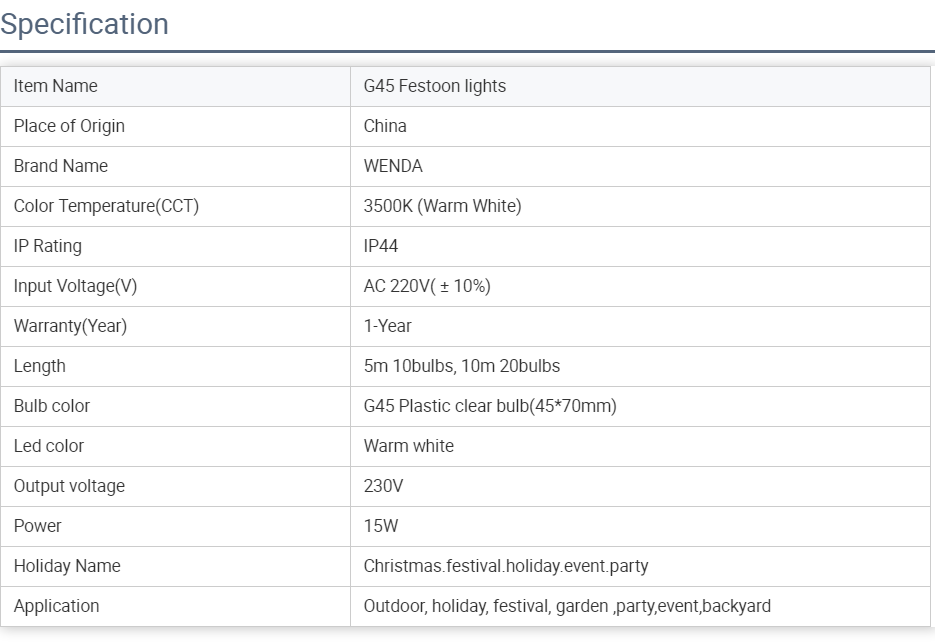 Produttori di luci da giardino a festoni personalizzati dalla Cina | Wenda Deco 8