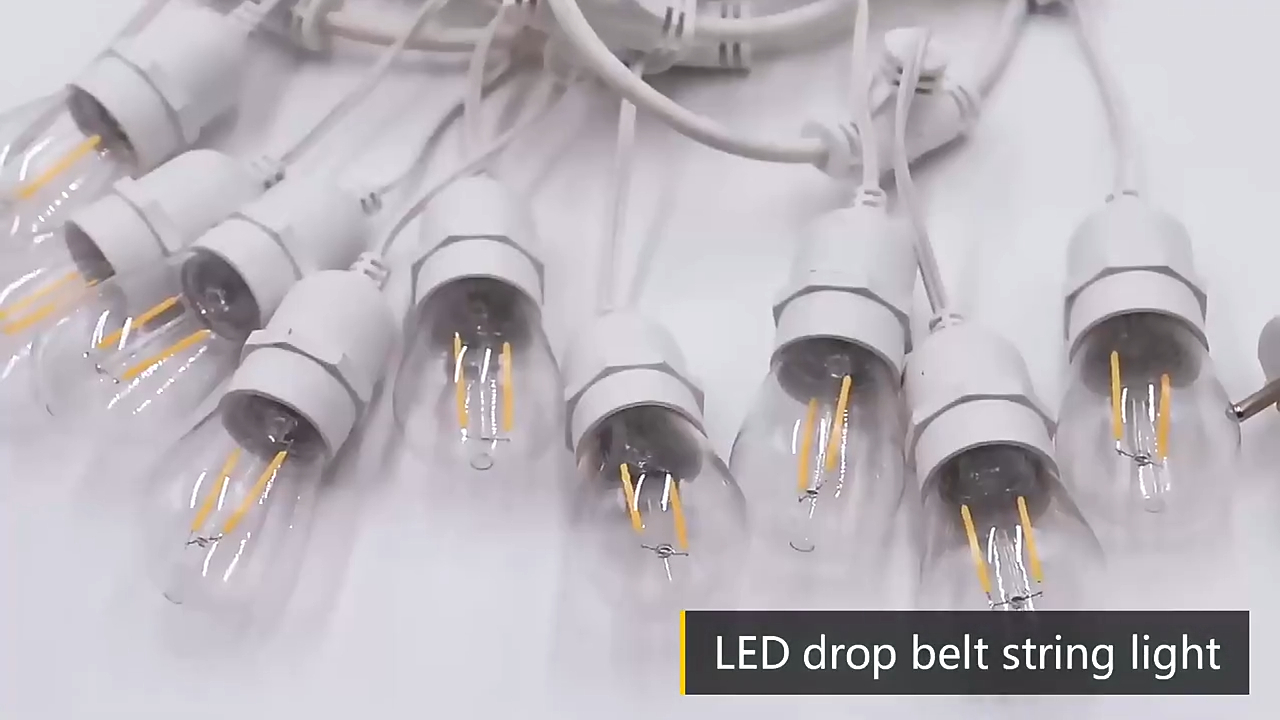 Lâmpada de filamento à prova d'água S14 LED cordão luz globo guirlanda luz S14 gota cordão luz decoração ao ar livre festão 1