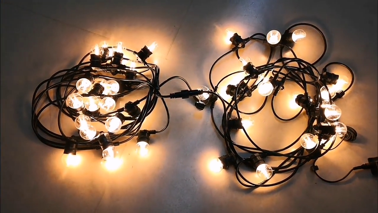 Ce/rohs Outdoor Ip44 Shopping Mall Copper Socket Lights Black Round Light String 220v E27 Belt Cable Commercial Lighting 1