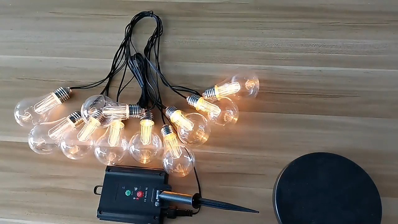 wendadeco China factory supplied high quality solar christmas lights outdoor led commercial A19 string light 1