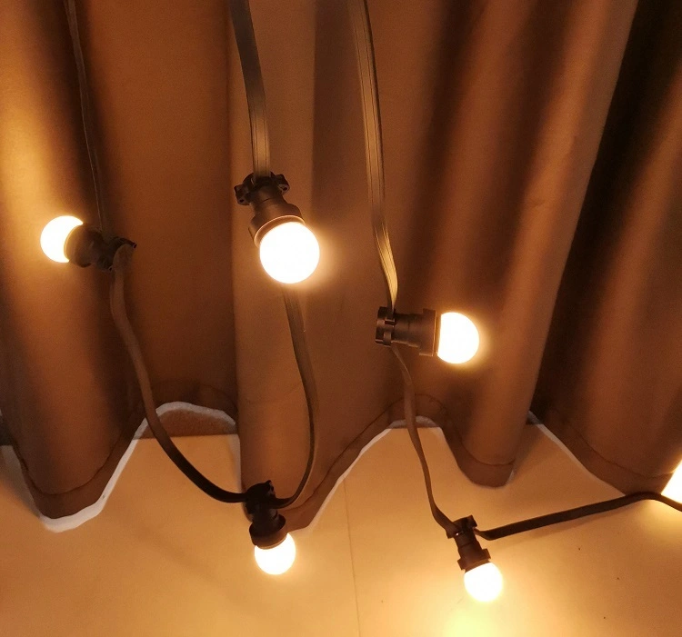 Personalizado wendadeco cable plano impermeable led b22 e27 cinturón festoon luz exterior jardín patio cadena fabricantes 1