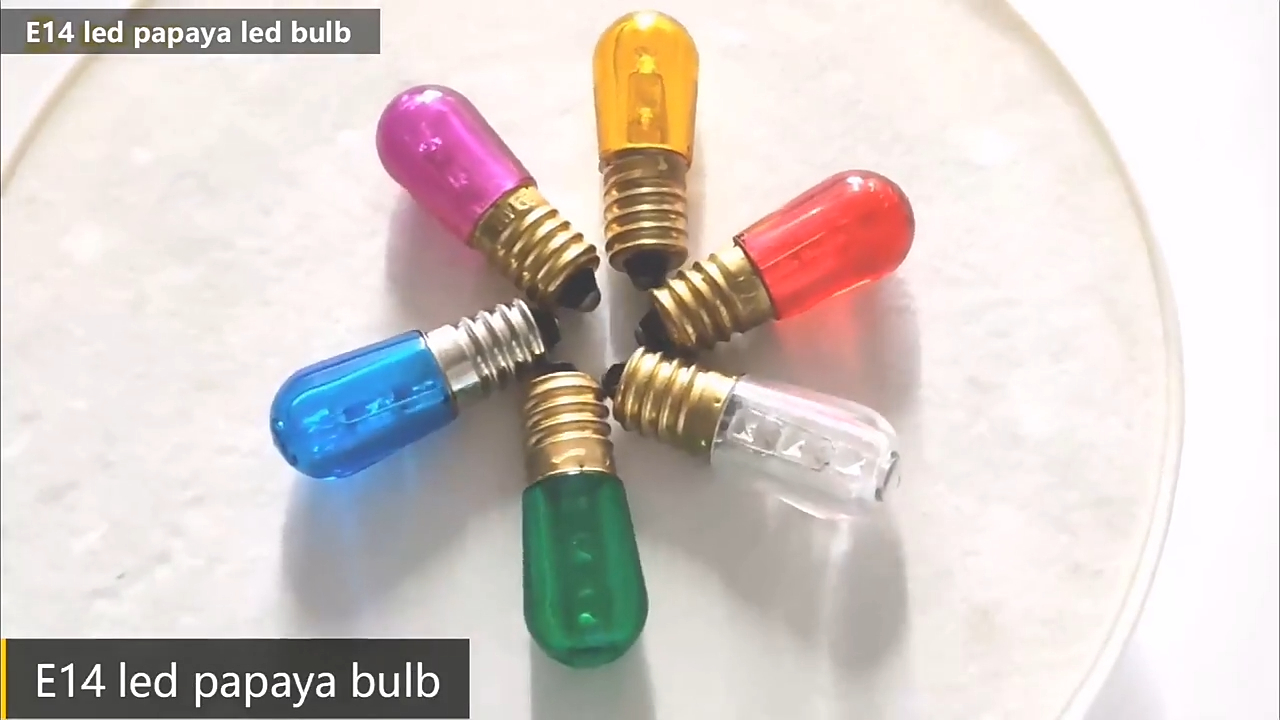 Lampu Pepaya Putih/Merah/Oranye/Biru/Hijau/Kuning Warna-warni 0.5W E14 Bohlam LED Bohlam Lampu Hias Natal 1