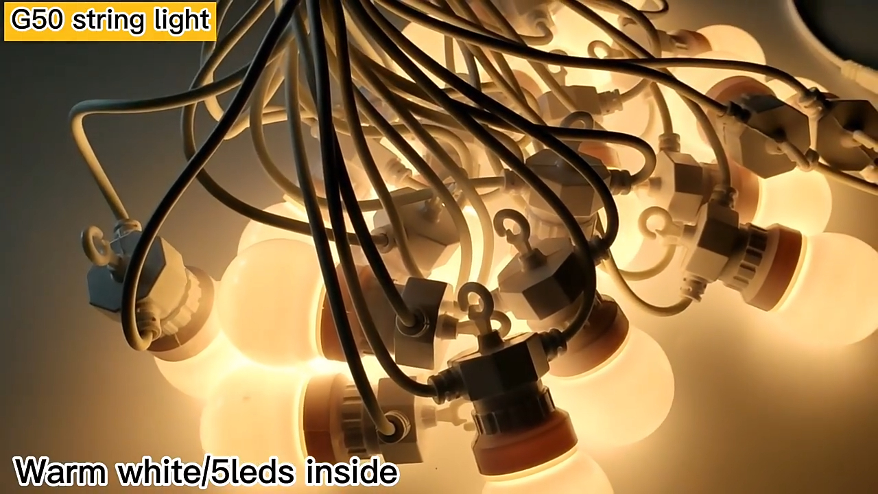 Christmas decoration festoon string lights outdoor patio garland waterproof string G50 light chain - Wenda Deco 1