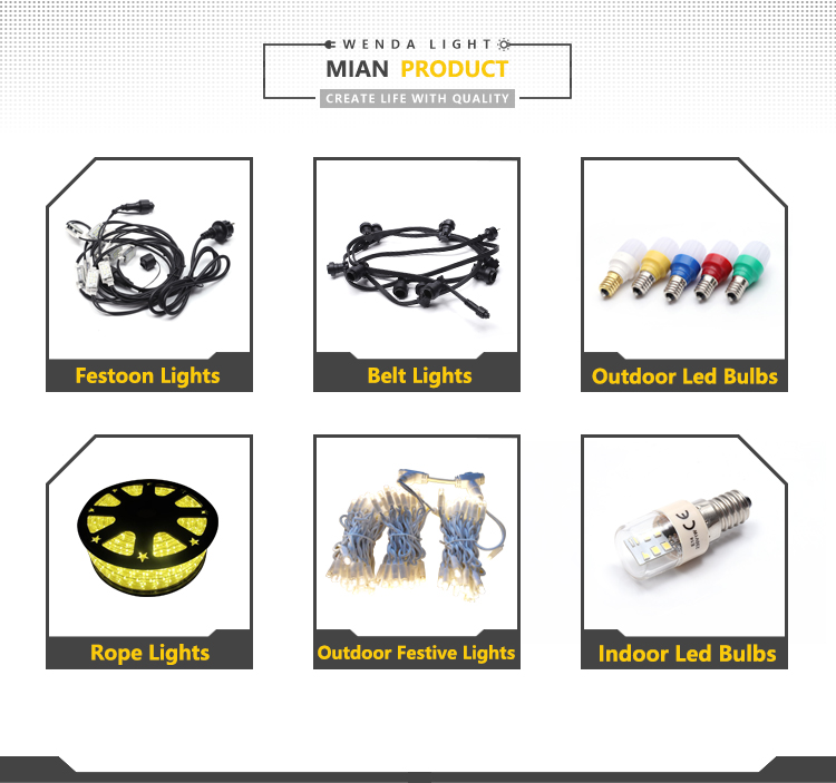 outdoor flashing led string lights bulb string 5m 10m connectable waterproof e14 belt Wholesale - WENDA DECO 11