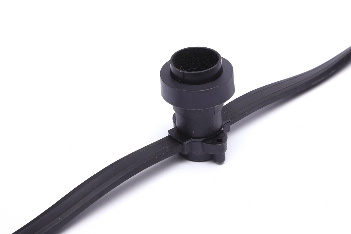 Outdoor waterproof festoon belt lights e27 sockets rubber cable lighting black flat manufacturers | Wenda Deco 8
