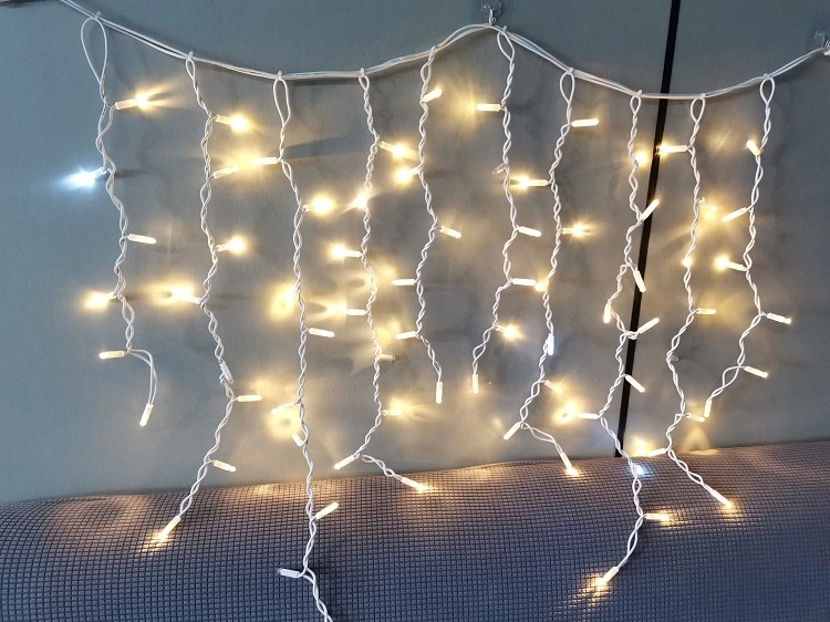 Weihnachten führte Eiszapfen-Lichter-Schnur-Vorhanglichter 1