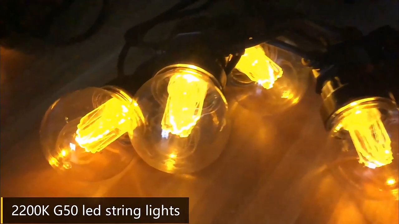ウェンダデコ |屋外装飾ストリング ライト ウォーム ホワイト 2200k G50 LED ストリング ライト 1