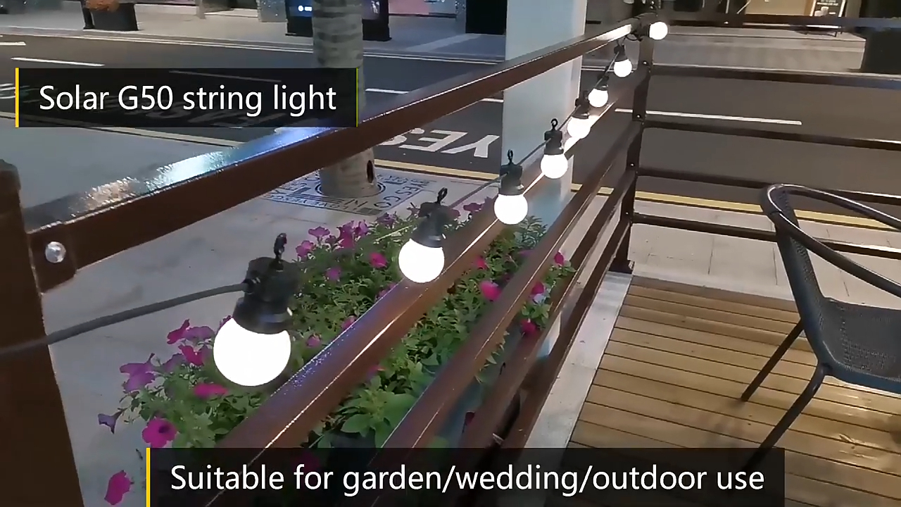 Lâmpada Globo LED G50 Profissional Acampamento de Férias ao Ar Livre Pátio Bistrô Decoração Solar Festoon String Light fabricantes 1