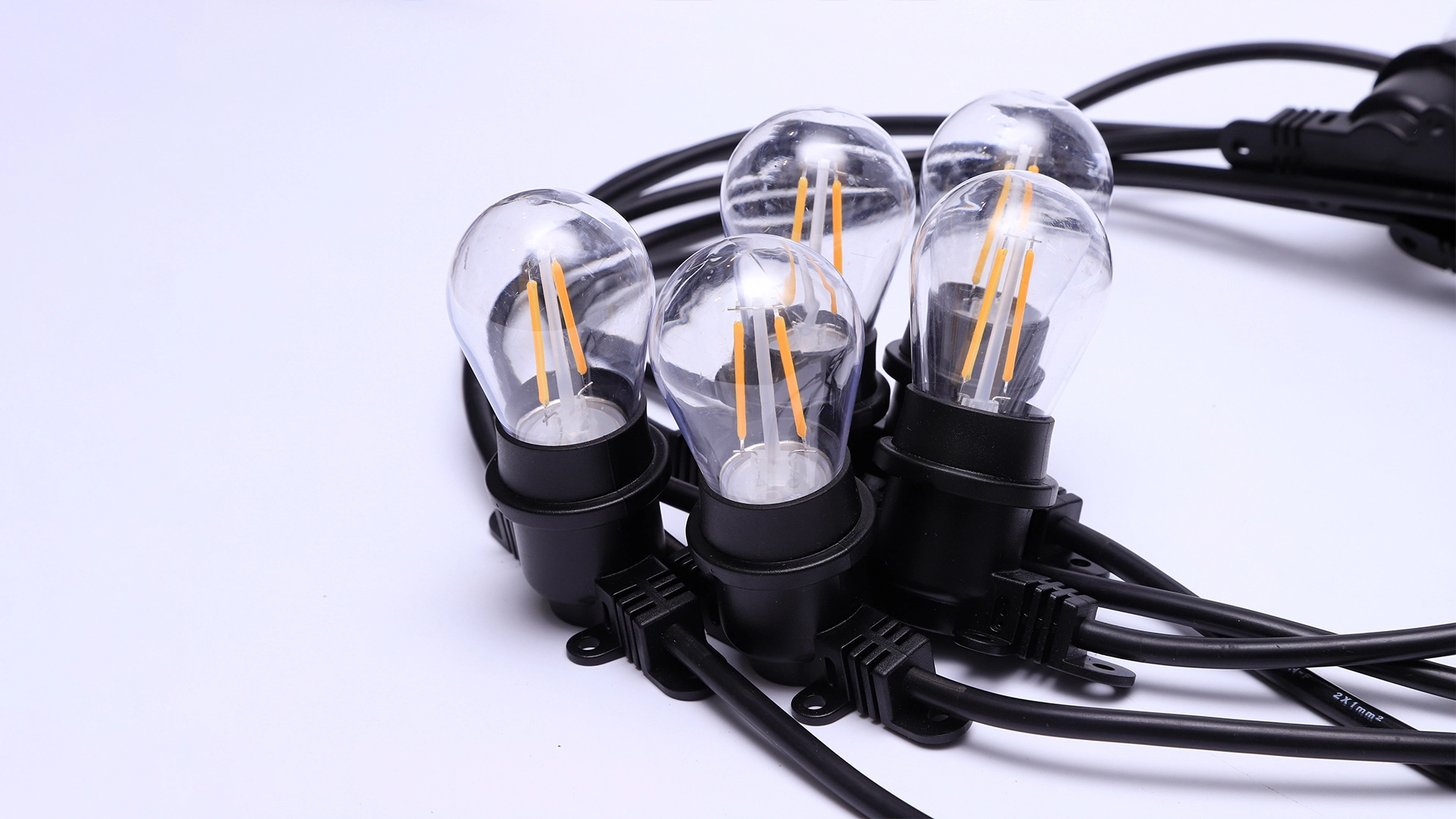 Qualidade E27 Cobre Cabo Redondo Pátio Luzes Festoon Fabricante | Wenda Deco 1