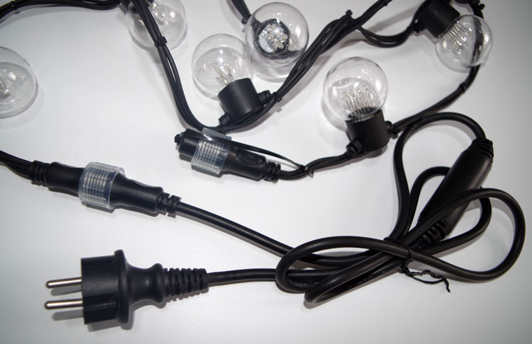 Wenda – Feiertagsdekoration 230 V 5 m G45 Außenbeleuchtung 100 m LED Girlande Gürtel Lichterkette Weihnachten 220 V IP44 220–20–40 2 Jahre G45 Lichterkette 10