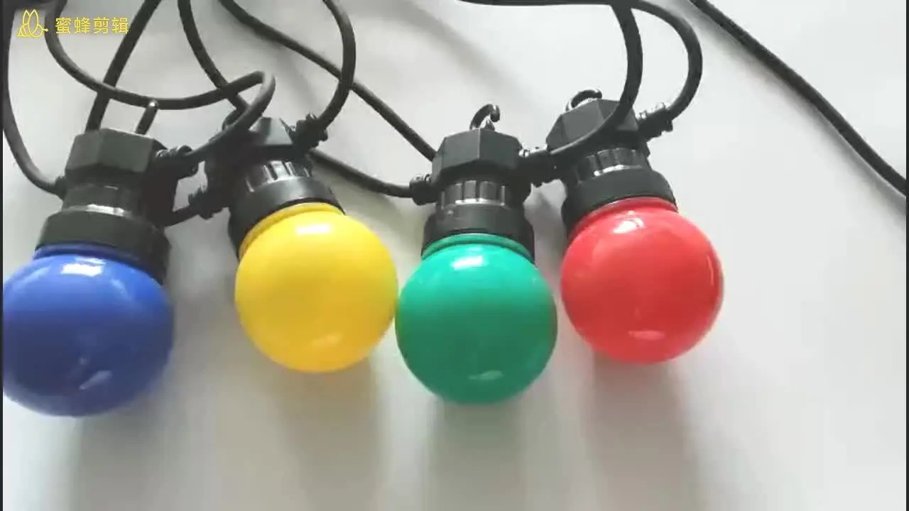 rantai cahaya warna-warni untuk pesta luar ruangan dan penyiangan menggunakan lampu liburan tali led karet 220v G50 | Wenda Deco 1