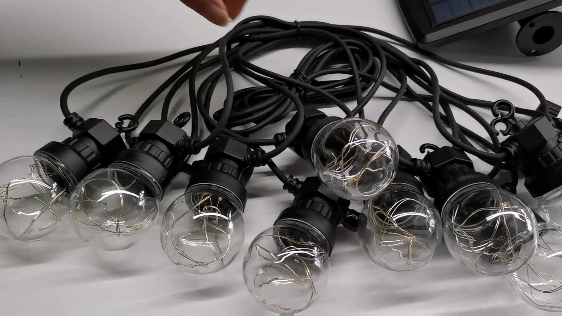  Quality outdoor garden decoration patio lights hanging solar string lights for country yard G50 solar string Manufacturer | Wenda Deco 