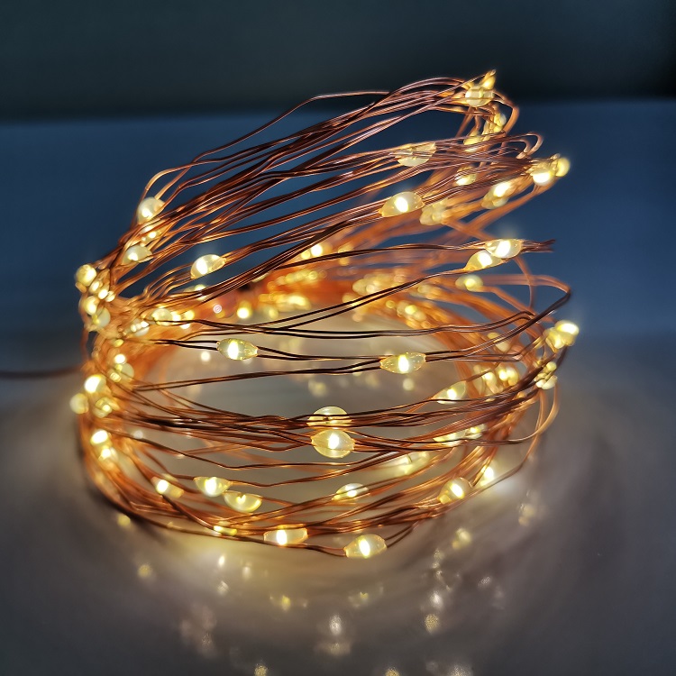 Copper wire 10m 100led solar fairy lights outdoor warm white 18