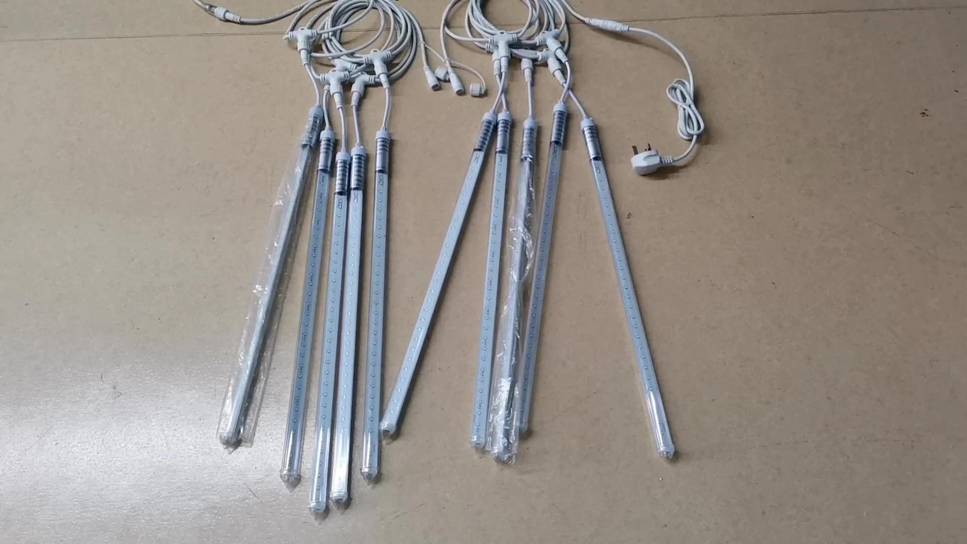 Luzes de meteoro à prova d'água 50cm 80cm corda decorativa ao ar livre luz de tubo de chuva de meteoros 1