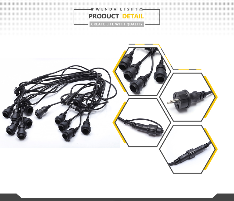 Luci da giardino a stringa di festoni commerciali IP65 collegabili luci di festoni impermeabili per esterni 100m Azienda - Wenda Deco 19