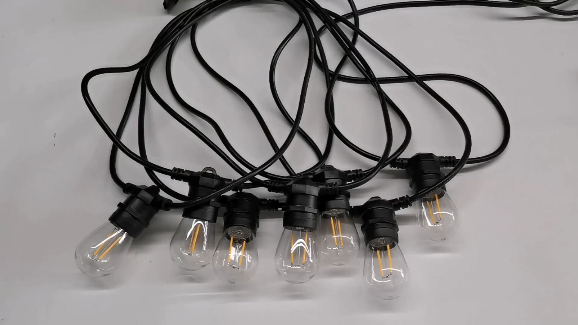 WENDA - 防水ガーデンライト LED パティオストリングライト E27 銅ソケットベルトライト 2700K (ソフトウォームホワイト) ゴムワイヤー IP44 40 220 ラウンドケーブルベルトライト 1