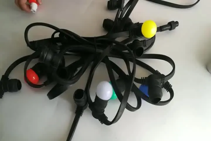 10m 20m 50m jardim ao ar livre à prova d'água B22 cinto de luz led corda E27 fio plano corda luz iluminação e design de circuitos IP44 40 1