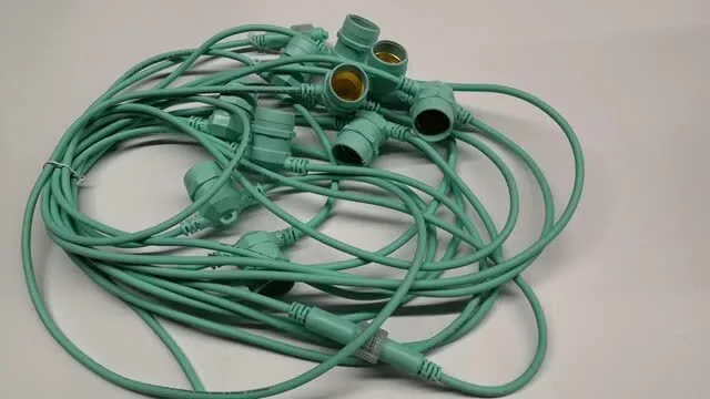WENDA - 33FT 48FT Wasserdichte Vintage-Terrassen-Lichterketten für den Außenbereich, E27-Girlandenbeleuchtung, runde Kabel, Gürtelleuchten 1