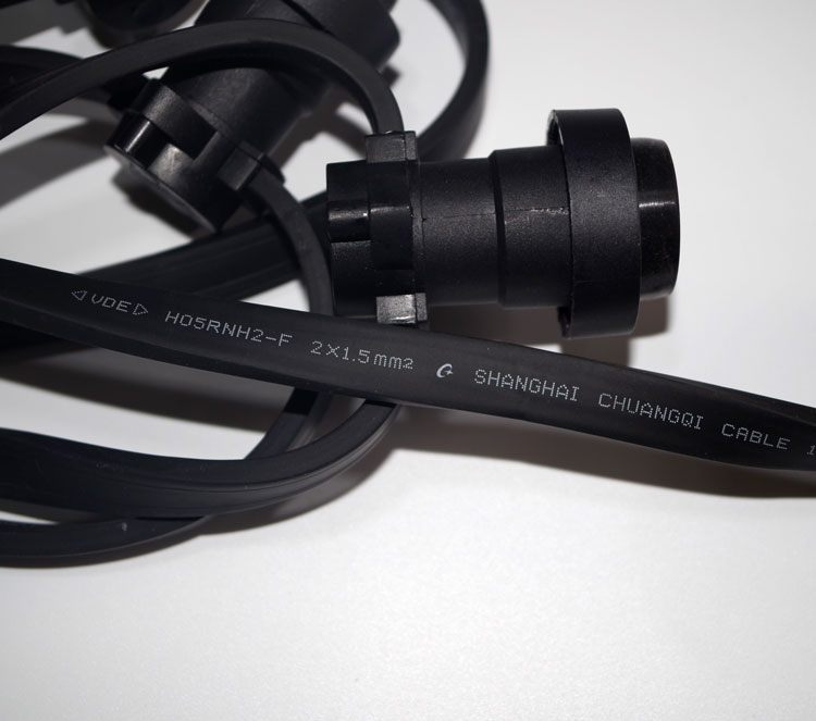 Outdoor Party String Lighting E27 Belt Lights B22 Socket Festoon Christmas Garden Wedding Christmas Decoration Rubber Wire 10m