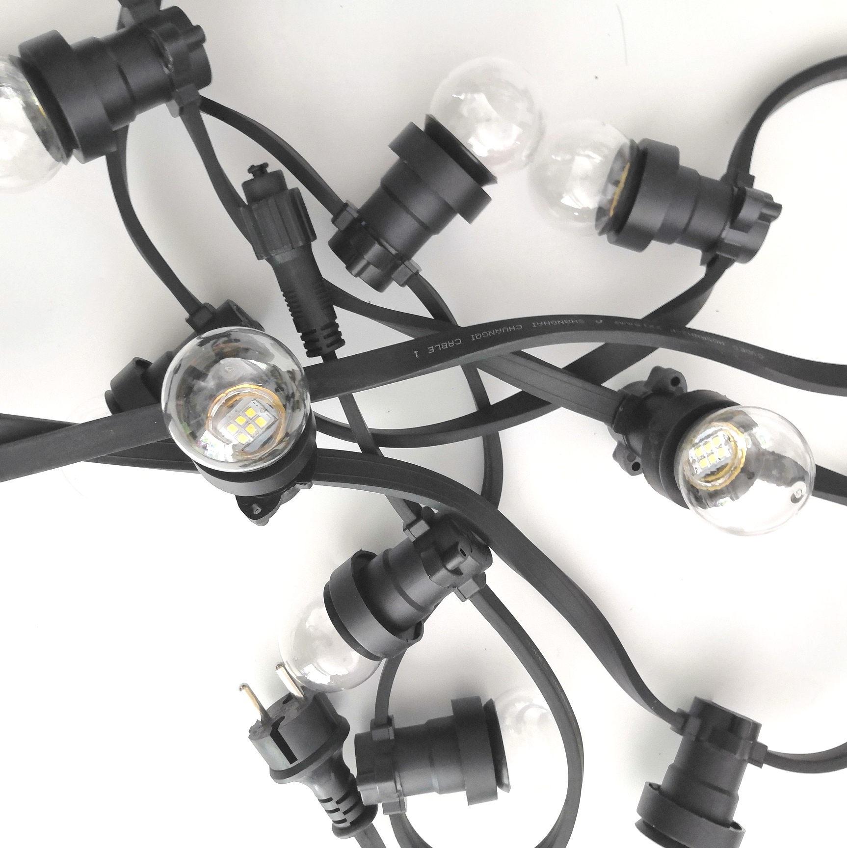 Outdoor Party String Lighting E27 Belt Lights B22 Socket Festoon Christmas Garden Wedding Christmas Decoration Rubber Wire 10m