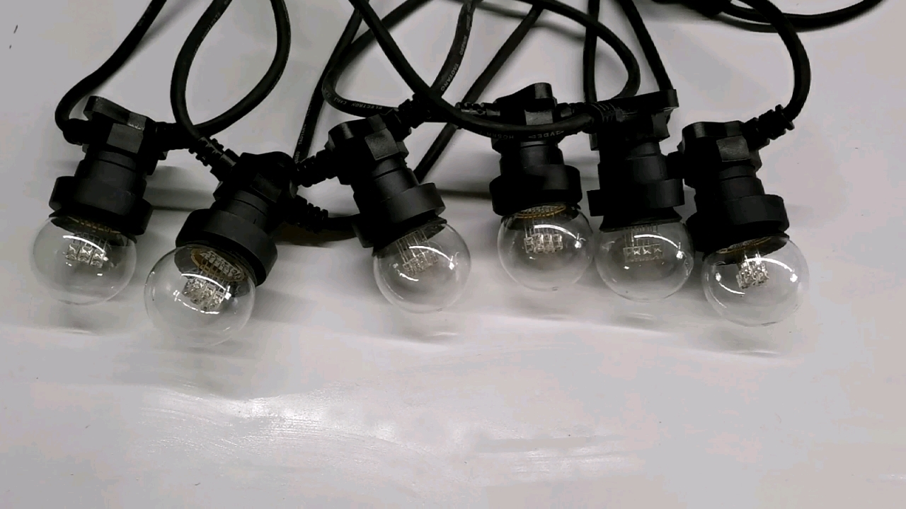 Rantai lampu tahan banyu sing dipimpin wadhah lampu karet E27 soket lampu sabuk lampu ruangan 1