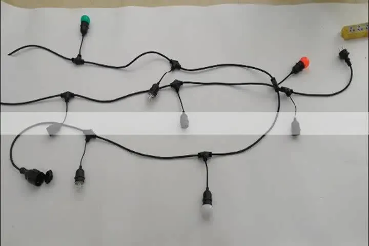 Qualità Collegabile Garden Party Festoon Holiday Lights E27 Dropper Cavo tondo Luci cintura Produttore | Wenda Deco 1