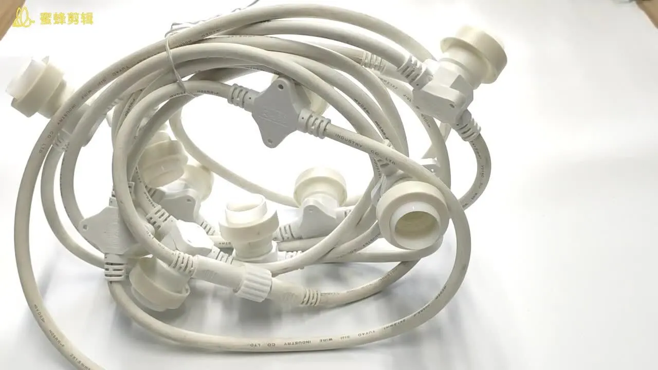 El mejor cable blanco de luz de cinturón de adorno conectable E27 para la compañía de luces de adorno de deshierbe al aire libre - Wenda Deco 1