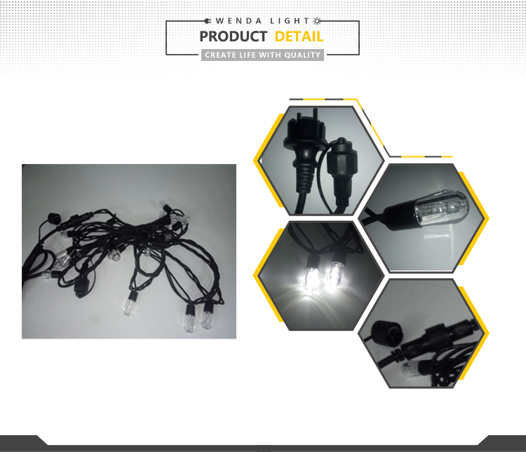 Quality Christmas Festoon Outdoor Garden Decoration lighting  10m IP44 E14 String Lights Manufacturer | Wenda Deco 9