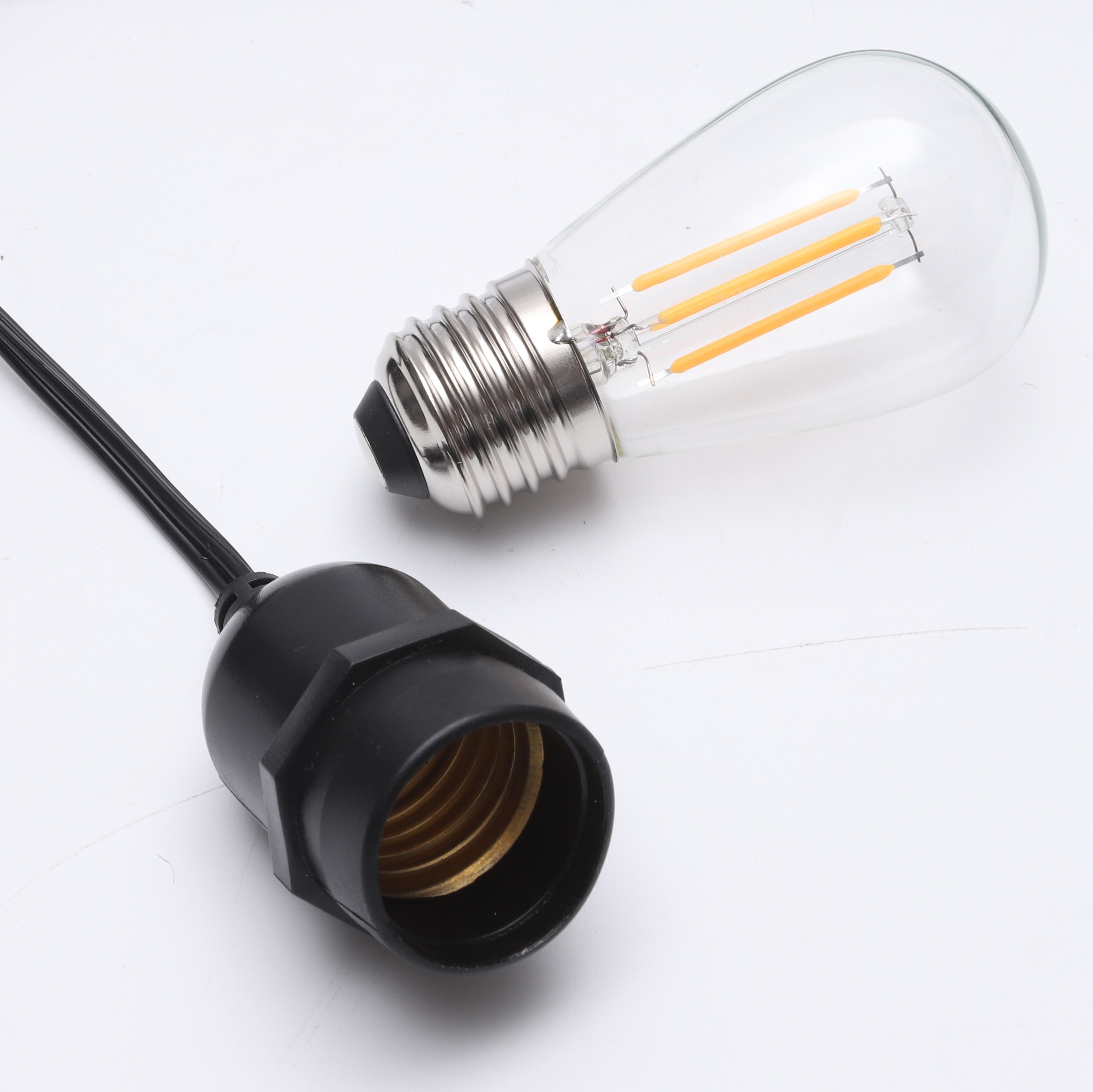 2200K per esterni commerciali da 48 piedi con prese cadute Lampadine LED S14 incluse Lampade per corde Edison vintage resistenti alle intemperie 8