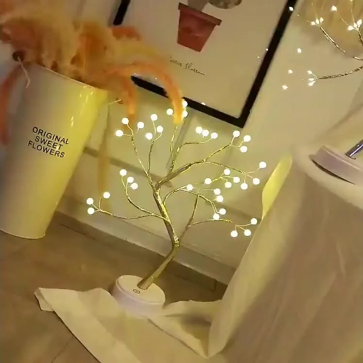 Lampu Palm Fairy Tree Lampu LED Pohon Natal Dekorasi Natal kanggo Kamar Tidur 1