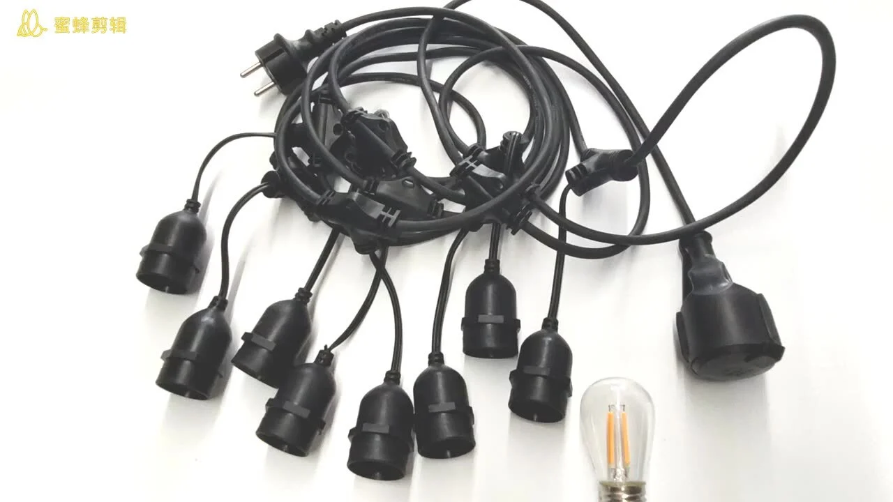 WENDA - Lampu Tali Liburan Luar Ruangan Pesta LED 220V Tiongkok dengan Soket Jatuh Lampu Tali Pernikahan Bohlam LED Lampu Tali Led 1