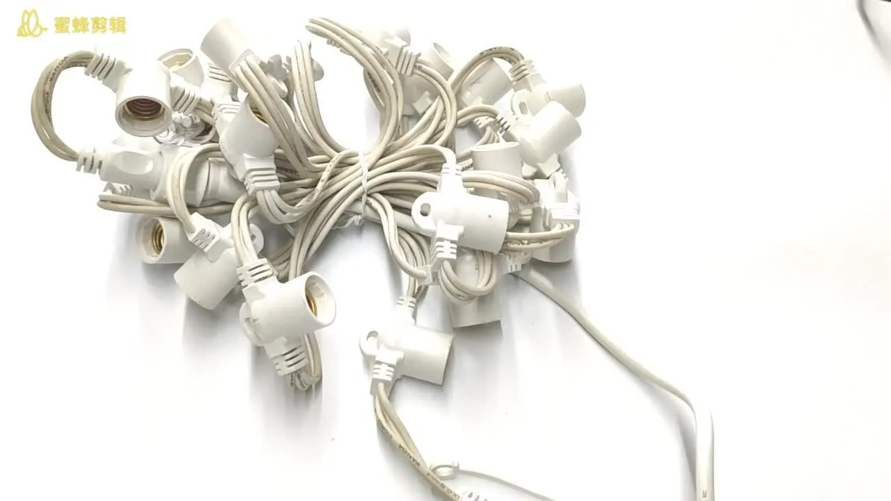 WENDA - Kabel Karet Dapat Disambung Tahan Air Luar Ruangan E14 Lampu Tali Led Soket Dudukan Lampu Led untuk Dekorasi Natal dan Liburan Lampu Sabuk E14 Mini 1