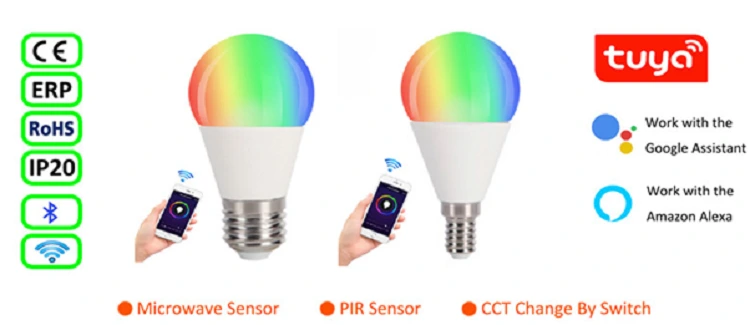 5W 7W 9W 11W Plastik cerdas wifi bohlam RGB owah-owahan warna wifi smart led lampu bohlam 1