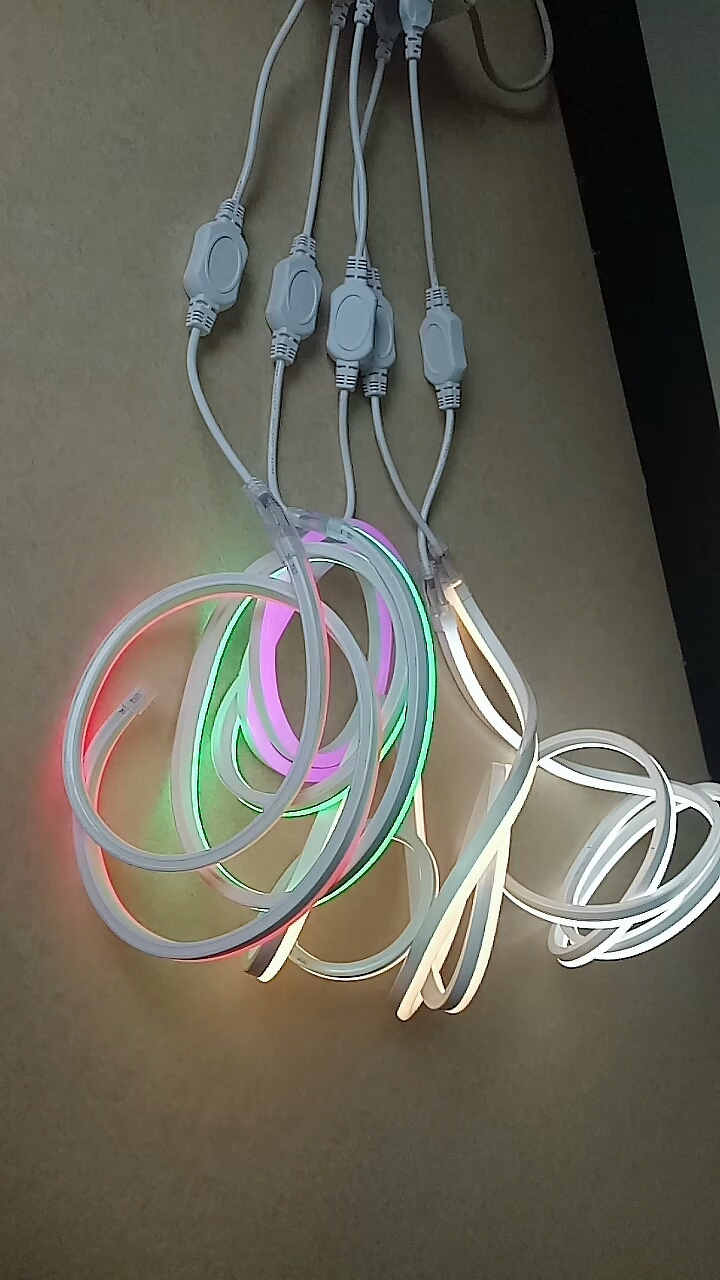 Bandă colorată din PVC de 110v înaltă Smd2835 Lumini pentru uz exterior 50m/rola Rgb Neon 220v Ip68 LED rezistent la apă frânghie flexibilă 1