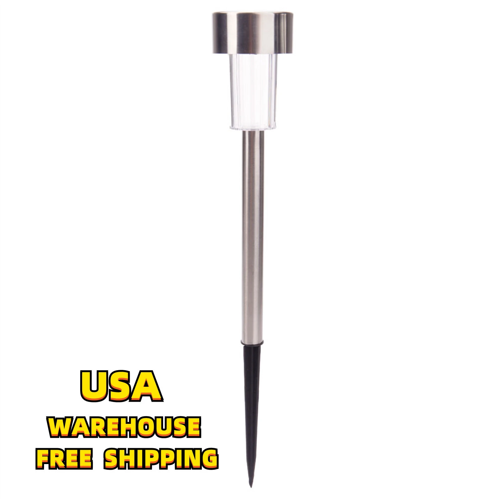 WENDA - Kostenloser Versand nach USA&UK 10pcs 5W Solar Power LED Rasenlampen mit hoher Helligkeit und Lampenschirmen Weiß & Silber USA-Lager 1